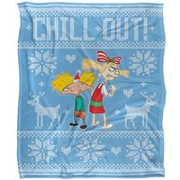 Ren & Stimpy Chill Out Silky Touch Super Soft Throw Blanket 152 X 127 cm in White