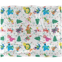 Sesame Street Tangled Lights Pattern Silky Touch Super Soft Throw Blanket 152 X 127 cm in White