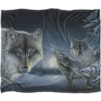 Wild Wings Midnight Wolves 2 Silky Touch Super Soft Throw Blanket 152 X 127 cm in White