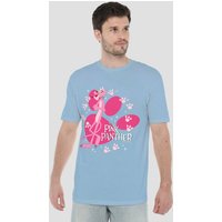 Pink Panther Walk All Over T Shirt Light Blue
