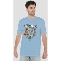 Fraggle Rock Spinning Gang T Shirt Light Blue