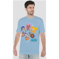 Bubble Guppies Nonny Deema Oona Molly Goby Gil T Shirt Light Blue