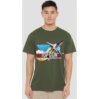 Top Gun Distressed Logo T Shirt Military