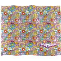 Hasbro Popples Pop Pattern Silky Touch Super Soft Throw Blanket 152 X 127 cm in White