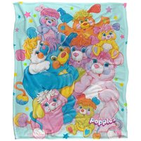 Hasbro Popples Group Shot Silky Touch Super Soft Throw Blanket 152 X 127 cm in White