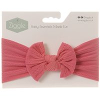 Ziggle Women's Baby Top Bow Turban Headband in Raspberry