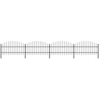 Berkfield Home Garden Fence with Spear Top Steel (0.75-1)x6.8 m Black