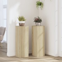 Plant Stand 2pcs Sonoma Oak 25x25x80 cm Engineered Wood x 25 x 80 cm