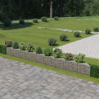 Berkfield Home Gabion Wall Galvanised Steel 630x30x50 cm in Silver | Size: 630 x 30 x 50 cm