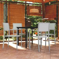 Berkfield Home 5 Piece Garden Dining Set White