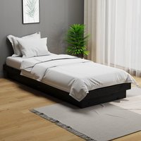 Berkfield Home Bed Frame Black Solid Wood 75x190 cm Small Single