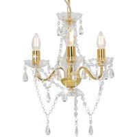 Chandelier Beads Golden Round 3 x E14