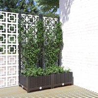 Berkfield Home Garden Planter with Trellis Black 80x40x121.5 cm PP