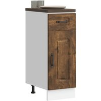 Berkfield Home Kitchen Base Cabinet Kalmar Smoked Oak Engineered Wood in Brown