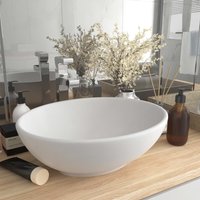 Berkfield Home Luxury Basin Oval-shaped Matt White 40x33 cm Ceramic