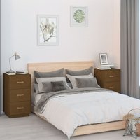Berkfield Home Bedside Cabinets 2 pcs Honey Brown 40x40x75 cm Solid Wood Pine | Size: 40 x 40 x 75 cm