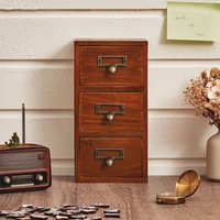 Retro Wooden Drawer Organzier Box