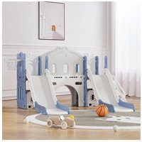H&O Direct Children's Indoor Slide, Household Toys, Multifunctional Baby Slide in Blue