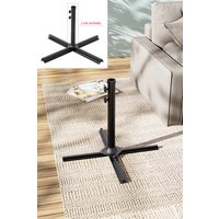 H&O Direct Silvia Cross Steel Garden Parasol Base Free Standing Umbrella Base in Black
