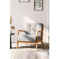Living and Home 65 cm W x 77 cm D x 75cm H Wooden Frame Sofa Button Upholstered Armchair in Grey