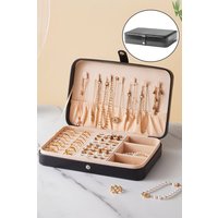SHEONLY Women's Travel Jewellery Box Organizer Jewelry Gift Box Jewelry Storage Case for Women Girls in Black
