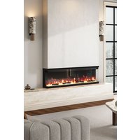 H&O Direct 60inch Recessed/Freestanding Electric Fireplace in Black