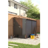 8.8 x 4.7 ft Pent Metal Garden Storage Shed Lean to Shed Motorcycle Shed Lockable Door Charcoal
