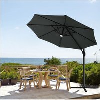 2.92m W x 2.92m D Outdoor Round Cantilever Parasol Solar Powered LED Lights
