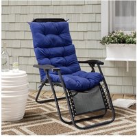130cm W x 55cm D Navy Blue High Back Tri Fold Adirondack Patio Chair Cushion cm W x 55 cm D
