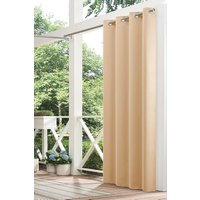 H&O Direct 132cm L x 244cm W Garden Gazebo Sun Shade Curtains Waterproof UV Blocking - Premium Privacy Screens with Grommets, Beige