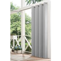H&O Direct 132cm L x 274cm W Garden Gazebo Sun Shade Curtains Waterproof UV Blocking - Premium Privacy Screens with Grommets, Grey