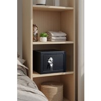 Living and Home 6L Mini Mechanical Lock Safe Home Office Security Box with Keys in Black