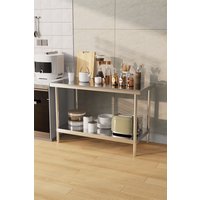 2 Tier Stainless Steel Multi Functional Prep & Work Table Kitchen Garage Laundry Outdoor