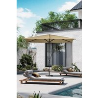 Waterproof Parasol Rectangular Umbrella Floral Pattern Base