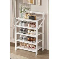 5 Tier Foldable Bamboo Shoe Rack