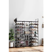 H&O Direct 9-Tier Large Open-Style Shoe Storage Rack in Black