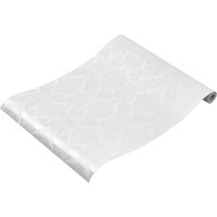 Living and Home 500cm x 45cm Retro Flower Textured PVC Wallpaper Roll in Light Grey | Size: 500 cm x 45 cm
