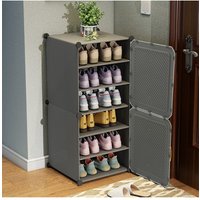 Living and Home 6-Layer Shoes Cabinet Shoe Storage Organizer for Entryway in Dark Grey