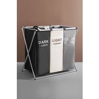 Living and Home 3 Compartments Bathroom Laundry Basket Large Detachable Dirty Clothes Organizer