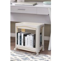 Living and Home 2-Tier Kitchen Fruit Storage Cart Vegetable Rolling Trolley Rack Bookshelf in White