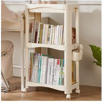Living and Home 3-Tier Kitchen Fruit Storage Cart Vegetable Rolling Trolley Rack Bookshelf in White