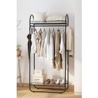 Simple Freestanding Multi Functional Double Layer Coat Rack