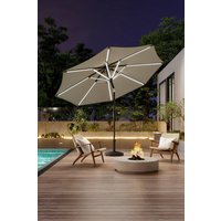 Outdoor Large Patio Umbrella Solar Powered LED Parasol Resin Base