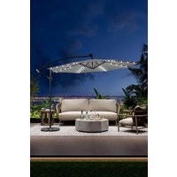 Large 32 LED Lights Cantilever Parasol Cross Base & Fillable Base