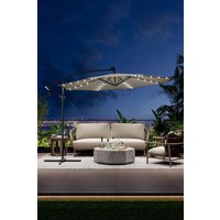 3m Lighted Parasol Crank Lift System Cross Base
