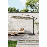 3m Lighted Parasol Crank Lift System Plastic Base