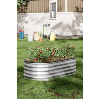 Garden Sanctuary Galvanized Steel Raised Garden Bed for Plant in Silver
