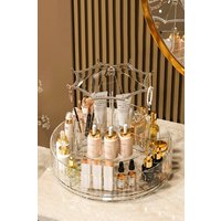 SHEONLY Acrylic Swivel Makeup Organizer in White
