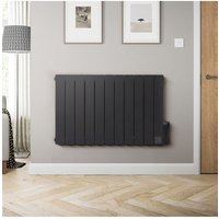 H&O Direct 1800W Electric Oil Filled Radiator Space Heater with LED Screen in Black