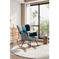 H&O Direct Patchwork Tufted Upholstered Rocking Chair